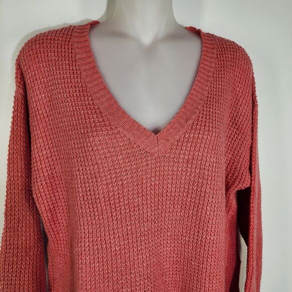 J. Jill Womens Sweater Size XS Pink Knit V Neck Wool Blend Yak Hair Textured - Picture 3 of 9
